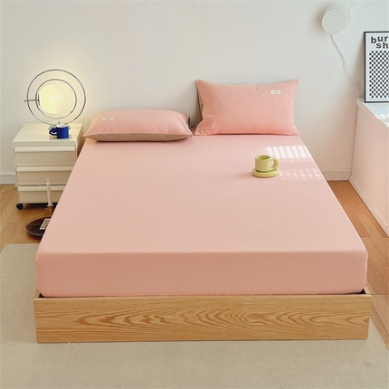 91家纺网 家纺一手货源 找家纺 （总）798家纺 2025新款全棉13070纯色双拼系列单床笠