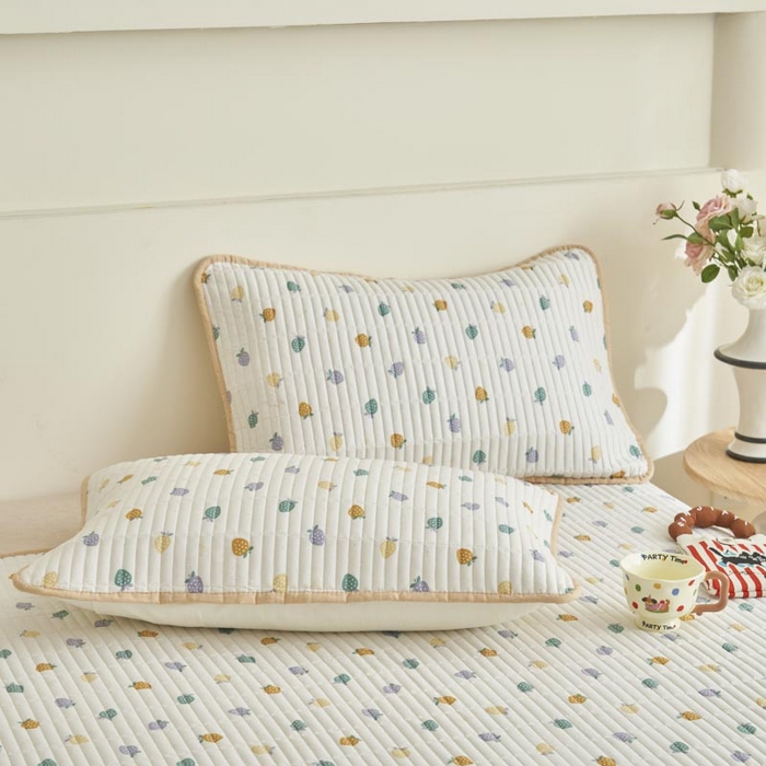 91家纺网 家纺一手货源 找家纺 子由家居 2025新款纯棉印花夹棉床盖 棉花被-丰收