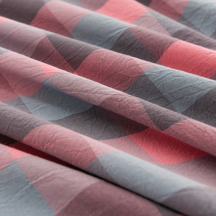 91家纺网 家纺一手货源 找家纺 润淳家居 2025新款A类全棉水洗棉四件套三件套 粉灰 中格