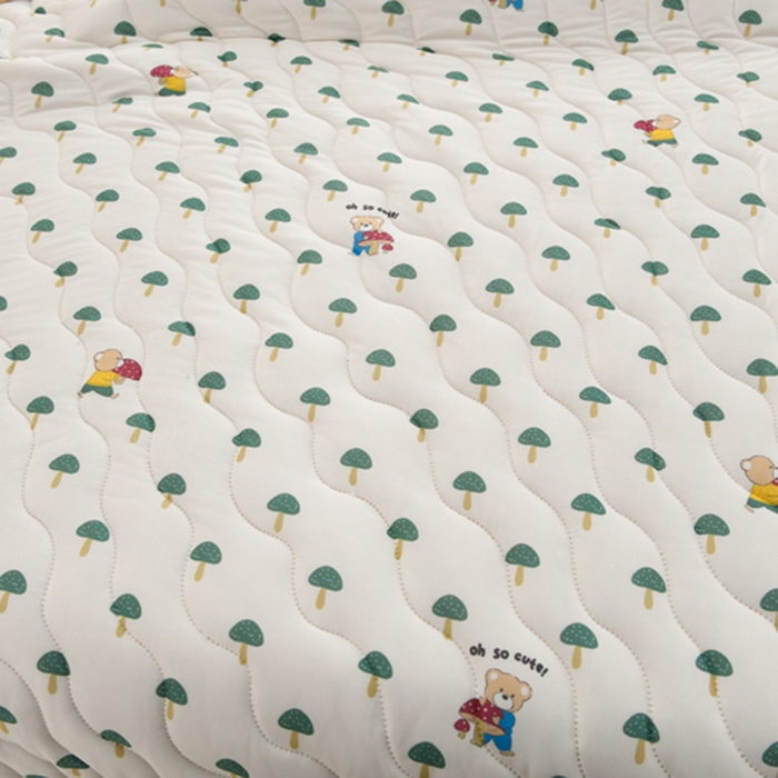 91家纺网 家纺一手货源 找家纺 圣楚 2025新款A类针织棉夏被夏凉被 蘑菇小熊