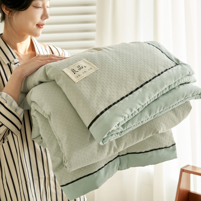 91家纺网 家纺一手货源 找家纺 子由家居 2025新款雪花棉提花大豆被被子被芯 雪花棉-浅蓝