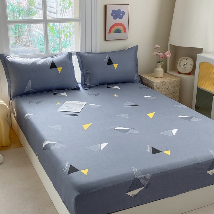 91家纺网 家纺一手货源 找家纺 凌云2025新款13372A类全棉床笠    英伦时尚