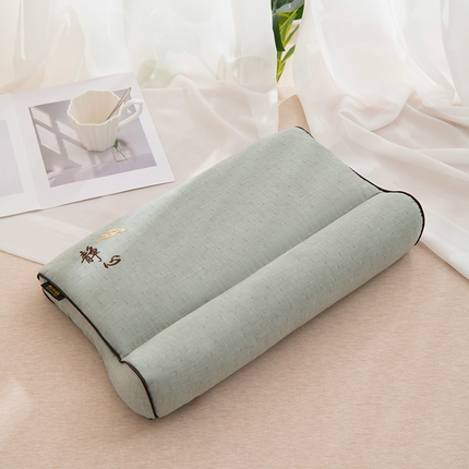 91家纺网 家纺一手货源 找家纺 芯洲  2025新款成人水洗棉荞麦护颈养生理疗枕头枕芯 静心-绿  35*55cm