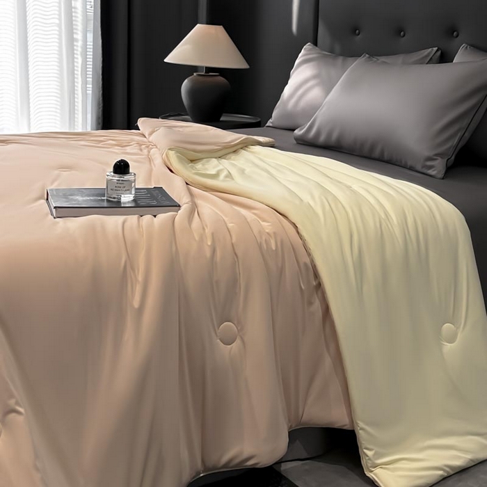 91家纺网 家纺一手货源 找家纺 子由家居 2025新款锦纶凉感大豆纤维夏被被子被芯 即刻凉感-浅玉