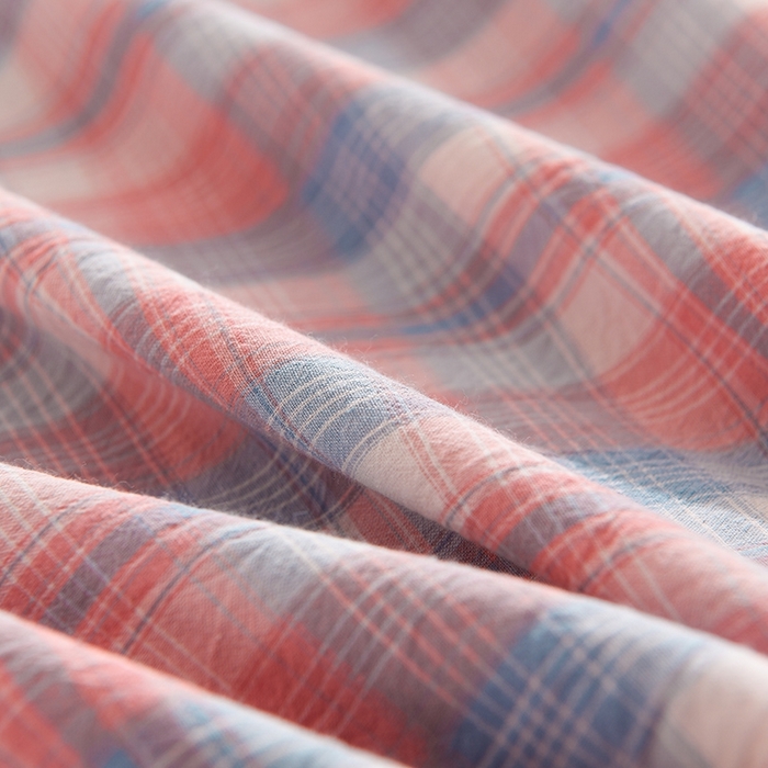 91家纺网 家纺一手货源 找家纺 润淳家居 2025新款A类全棉水洗棉四件套三件套 嘟嘟 柚红