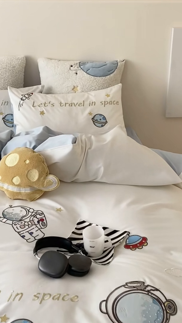 91家纺网 家纺一手货源 找家纺 （总）星野 2025新款双股澳棉精致刺绣四件套-星野追光