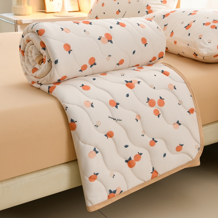 91家纺网 家纺一手货源 找家纺 圣楚 2025新款A类针织棉夏被夏凉被 小橙子