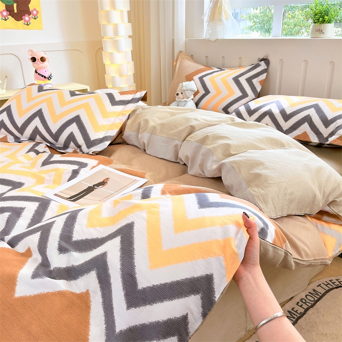 91家纺网 家纺一手货源 找家纺 大吉 2025新款100全棉纯棉喷气小清新被套四件套纯棉三件套床笠四件套单被套单枕套 巴洛克