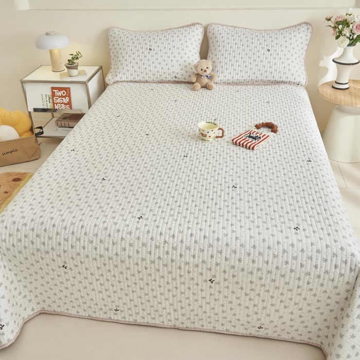 91家纺网 家纺一手货源 找家纺 子由家居 2025新款纯棉印花夹棉床盖 棉花被-诗情画意