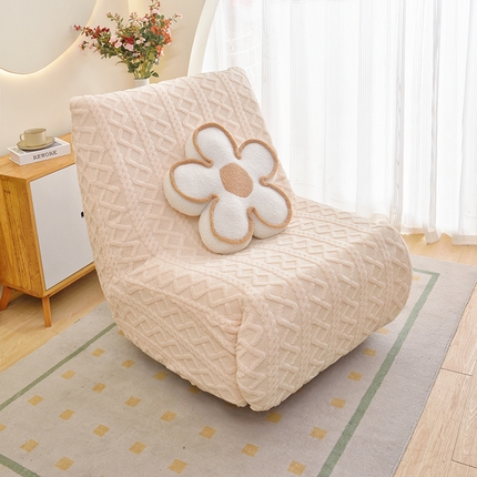 91家纺网 家纺一手货源 找家纺 启博家纺 2025新款提花绒功能款毛毛虫沙发套 米白