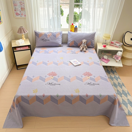 91家纺网 家纺一手货源 找家纺 （总）莱通2025新款原棉老粗布床单凉席床单枕套三件套【商家提供买家秀 】