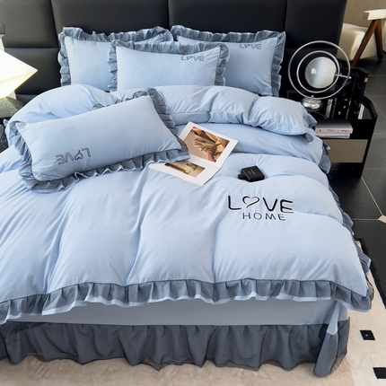 91家纺网 家纺一手货源 找家纺 （总）找底底 2025新款亲肤舒适云朵棉刺绣四件套