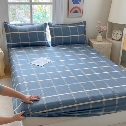 凌云2025新款13372A类全棉床笠    绅士蓝