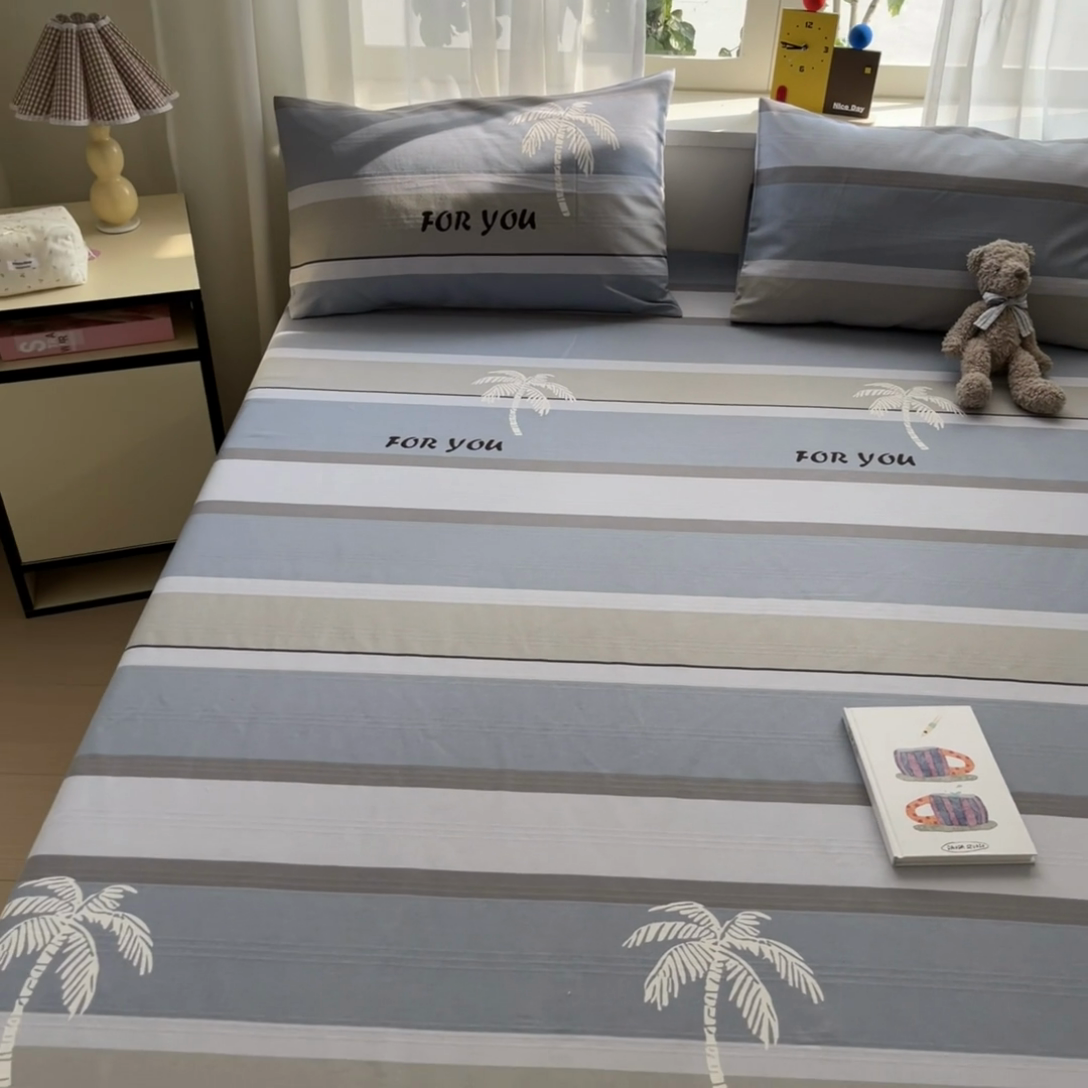 91家纺网 家纺一手货源 找家纺 莱通2025新款原棉老粗布床单 洛曼迪