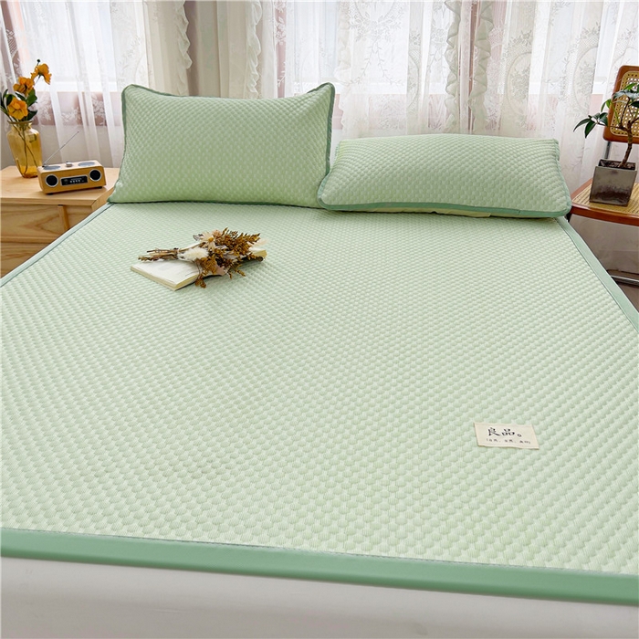 91家纺网 家纺一手货源 找家纺 喜居 2025新款无印风豆豆席宽边平席冰豆豆凉豆豆凉席 奶昔绿