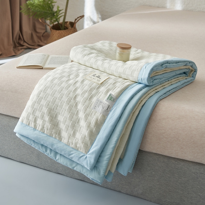 91家纺网 家纺一手货源 找家纺 子由家居 2025新款良品格大豆纤维夏被被子被芯 良品格-天蓝