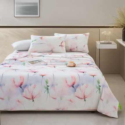 欧雅搁家纺 2025新款3D数码印花有氨冷感冰激淋凉感丝夏被空调被大豆纤维被子夏凉被 沐语花开