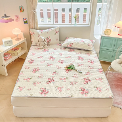 川悦生活 2025新款小阪凉感丝印花凉席蜜语苏打