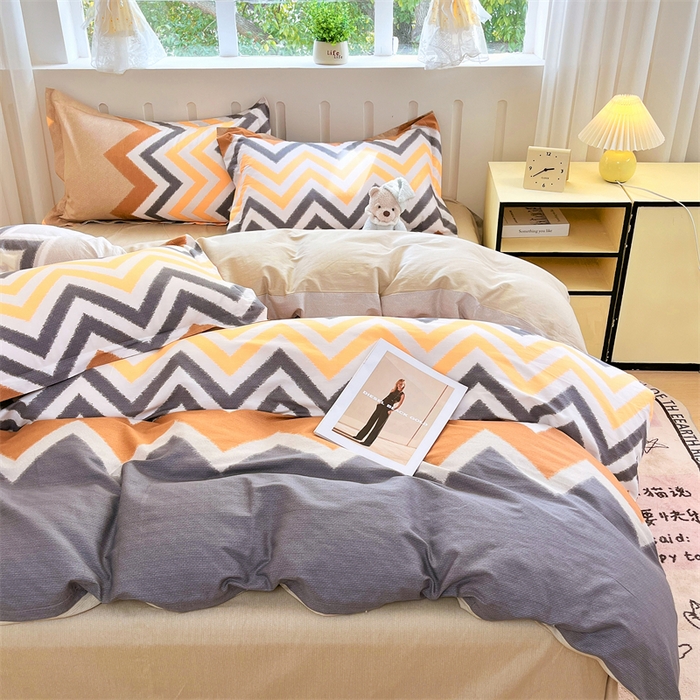 91家纺网 家纺一手货源 找家纺 大吉 2025新款100全棉纯棉喷气小清新被套四件套纯棉三件套床笠四件套单被套单枕套 巴洛克