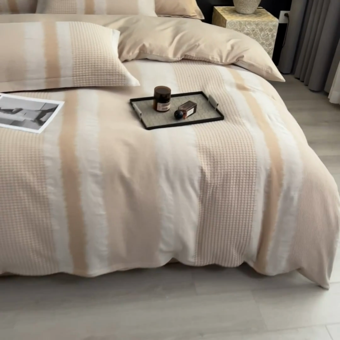 91家纺网 家纺一手货源 找家纺 倾慕家纺 2025新款60S提花全棉四件套 波格米