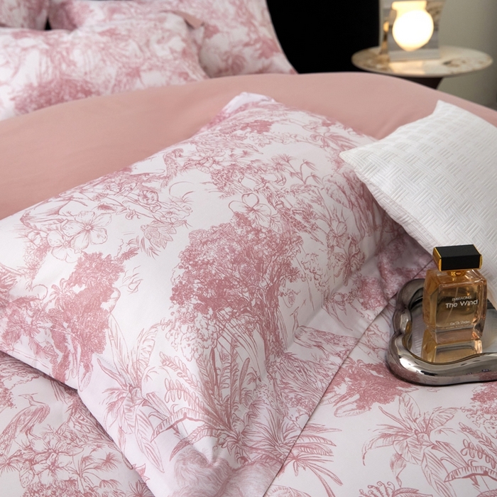 91家纺网 家纺一手货源 找家纺 2025春夏新款【奥斯汀】红金裸盖™棉全棉纯棉红金裸盖棉四件套 （标准号全网控价（折后券后）不低于199元） 奥斯汀-豆沙