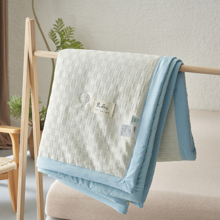 91家纺网 家纺一手货源 找家纺 子由家居 2025新款良品格大豆纤维夏被被子被芯 良品格-天蓝