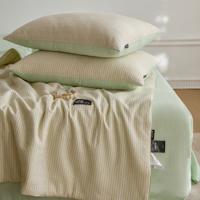 91家纺网 家纺一手货源 找家纺 2025新款原创侘寂系列全棉夏被-夏被四件套 森系薄荷