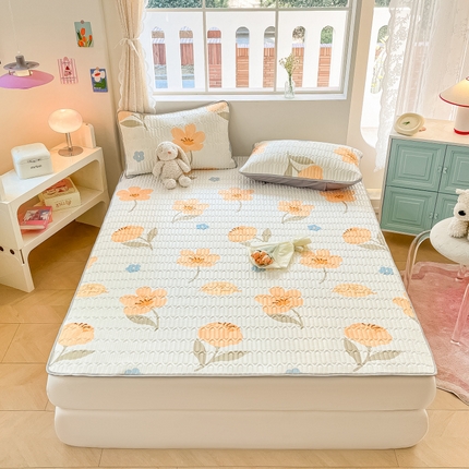 川悦生活 2025新款小阪凉感丝印花凉席阿什花花