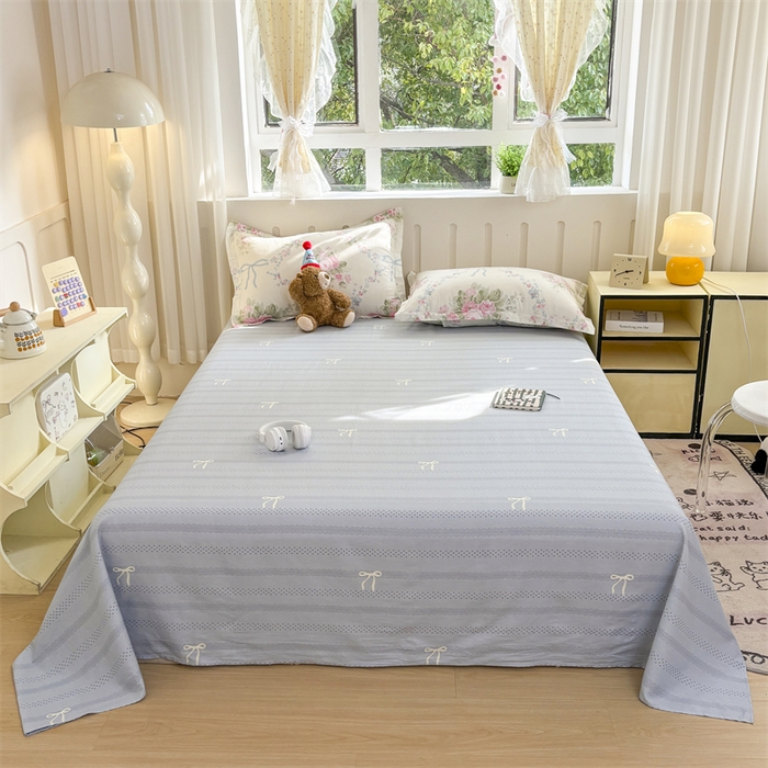 91家纺网 家纺一手货源 找家纺 大吉 2025新款100全棉纯棉喷气小清新被套四件套纯棉三件套床笠四件套单被套单枕套 童话