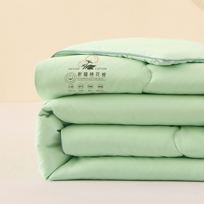 91家纺网 家纺一手货源 找家纺 优布加2025新款亲肤舒适棉花夏被夏凉被空调被 清新绿