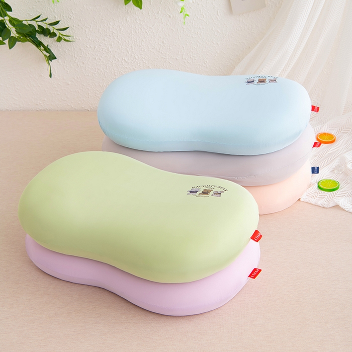 91家纺网 家纺一手货源 找家纺 芯洲 2025新款记忆棉凉感丝猫肚枕慢回弹记忆枕头 萌乐熊-蓝  30*50cm