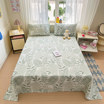 91家纺网 家纺一手货源 找家纺 （总）莱通2025新款原棉老粗布床单凉席床单枕套三件套【商家提供买家秀 】