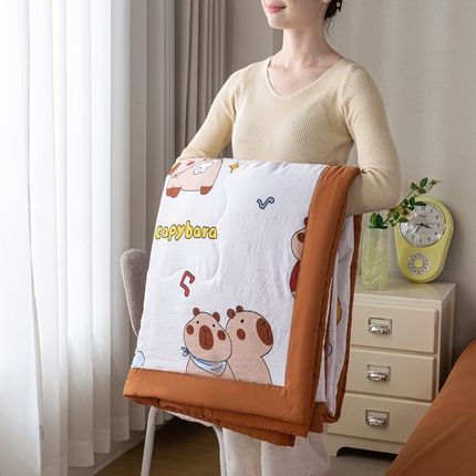 慕木家纺 2025新款A类水洗棉印花新疆棉花夏被空调被（抽空压缩可供跨境） 快乐小熊