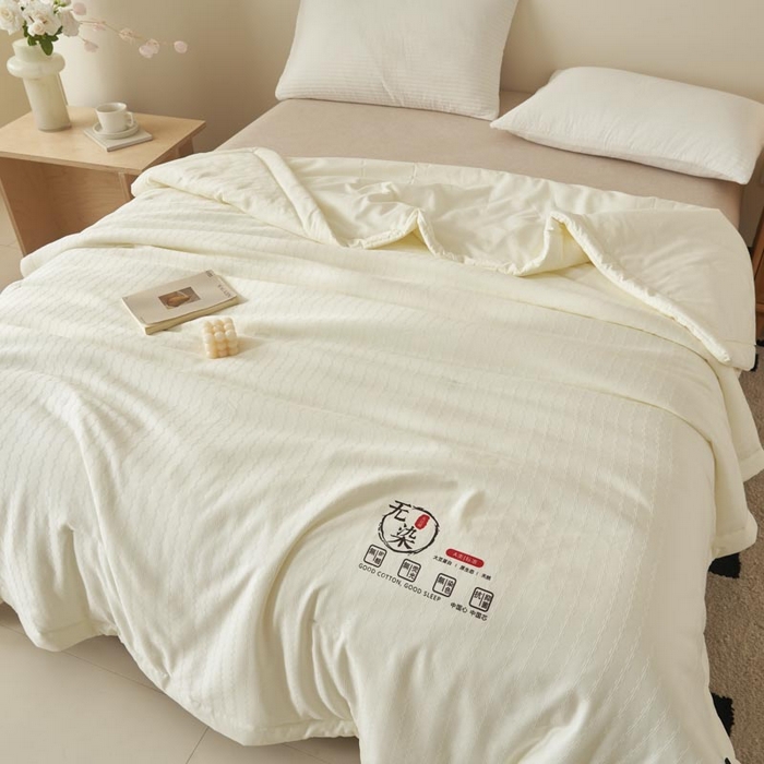 91家纺网 家纺一手货源 找家纺 （总）子由家居 2025新款水洗棉原棉提花大豆夏被被子被芯