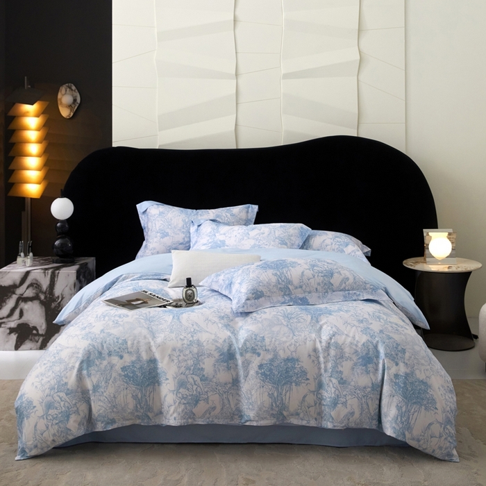 91家纺网 家纺一手货源 找家纺 2025春夏新款【奥斯汀】红金裸盖™棉全棉纯棉红金裸盖棉四件套 （标准号全网控价（折后券后）不低于199元） 奥斯汀-蓝