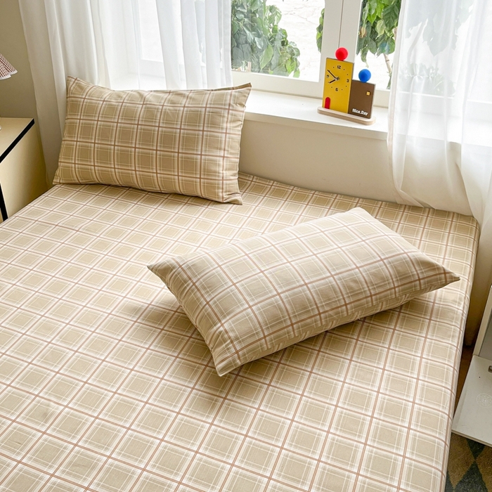 91家纺网 家纺一手货源 找家纺 莱通2025新款原棉老粗布床单 悠悠梦格