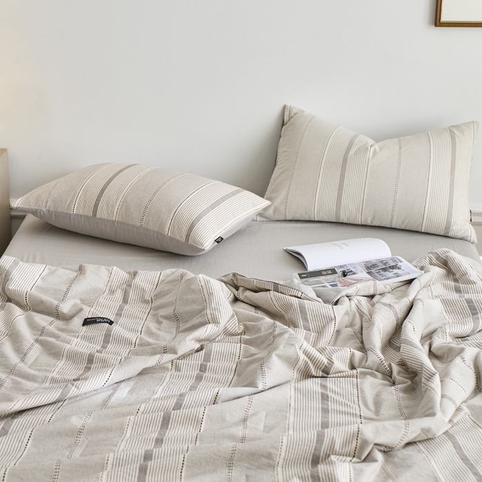 91家纺网 家纺一手货源 找家纺 2025新款原创侘寂系列全棉夏被-夏被四件套 瑞系香灰