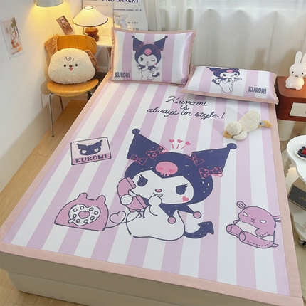 91家纺网 家纺一手货源 找家纺 （总）2025卡通印花冰丝席三件套奥特曼儿童凉席空调软席子单双人可折叠水洗