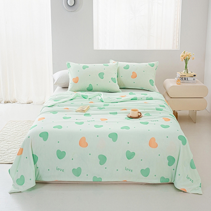 91家纺网 家纺一手货源 找家纺 欧雅搁家纺 2025新款3D数码印花有氨冷感冰激淋凉感丝夏被空调被大豆纤维被子夏凉被 满心欢喜