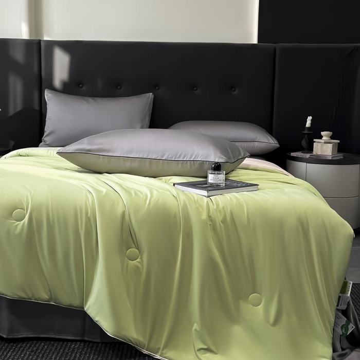 91家纺网 家纺一手货源 找家纺 子由家居 2025新款锦纶凉感大豆纤维夏被被子被芯 即刻凉感-抹绿