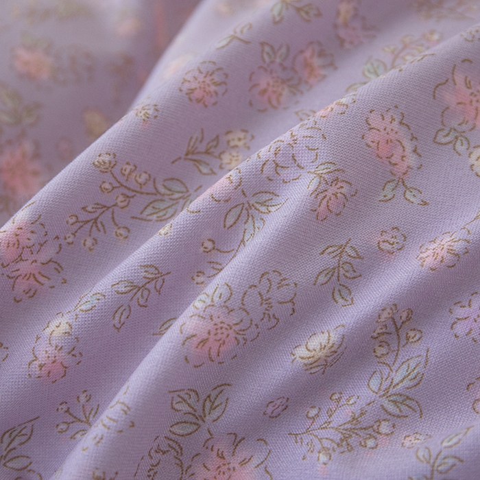 91家纺网 家纺一手货源 找家纺 珍爱家纺 2025新款A类针织棉双层纱夹棉床盖床裙花边单件三件四件套 紫苏