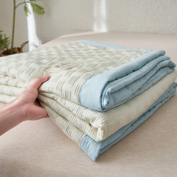 91家纺网 家纺一手货源 找家纺 子由家居 2025新款良品格大豆纤维夏被被子被芯 良品格-天蓝