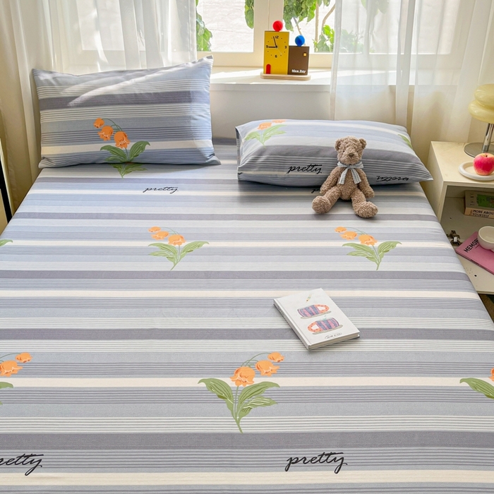 91家纺网 家纺一手货源 找家纺 莱通2025新款原棉老粗布床单 萱朵