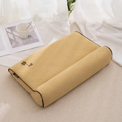 芯洲  2025新款成人水洗棉荞麦护颈养生理疗枕头枕芯 静心-黄  35*55cm