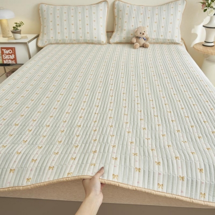 子由家居 2025新款纯棉印花夹棉床盖 棉花被-千结缘