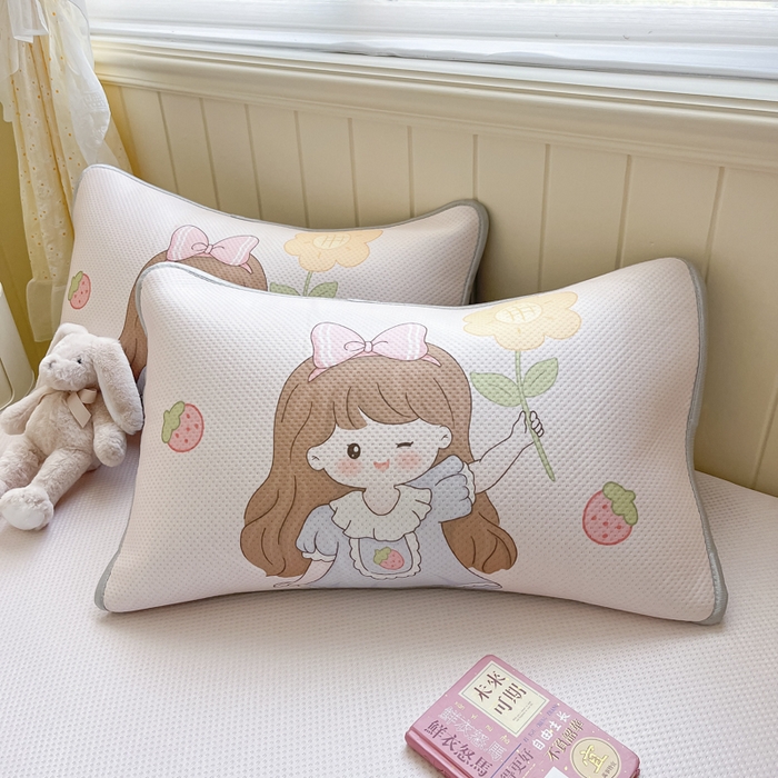 91家纺网 家纺一手货源 找家纺 慕尚家纺 2025新款凉感卡通工艺席 阳光少女