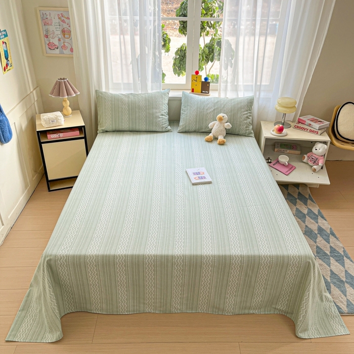 91家纺网 家纺一手货源 找家纺 莱通2025新款原棉老粗布床单 优雅瞬间