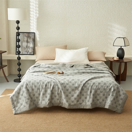 91家纺网 家纺一手货源 找家纺 （总）恒爱家纺 2025新款A类全棉双层纱提花夏被子被芯