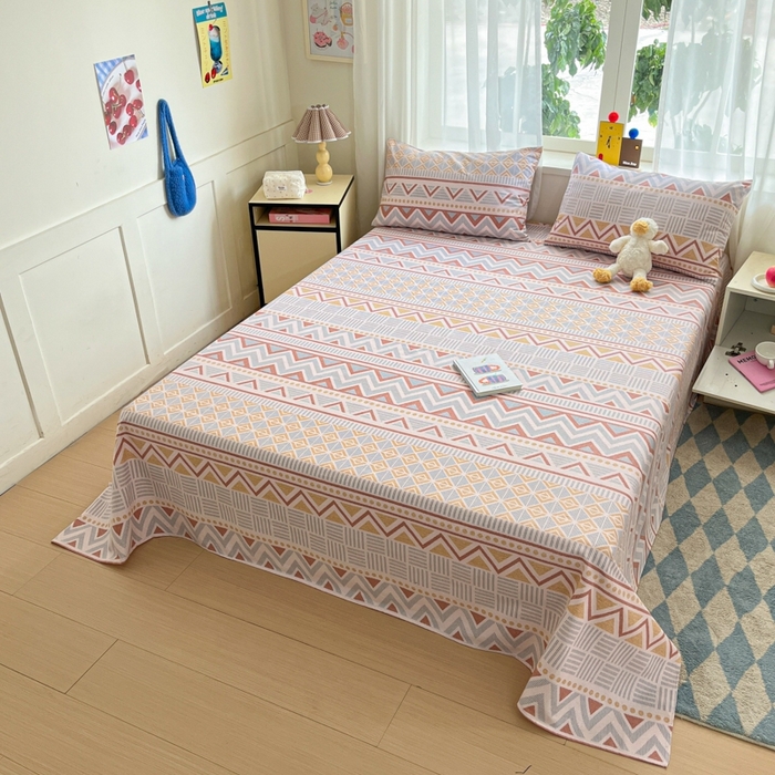 91家纺网 家纺一手货源 找家纺 莱通2025新款原棉老粗布床单 梦曼迪