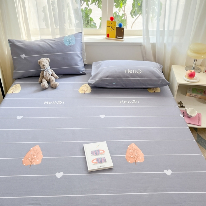 91家纺网 家纺一手货源 找家纺 莱通2025新款原棉老粗布床单 树漫漫